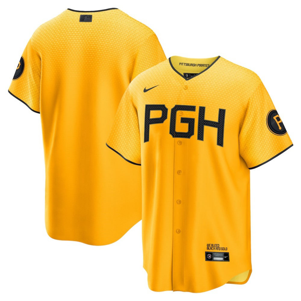 Pittsburgh Pirates Nike City Connect Replica Jersey - Gold - Nike Online