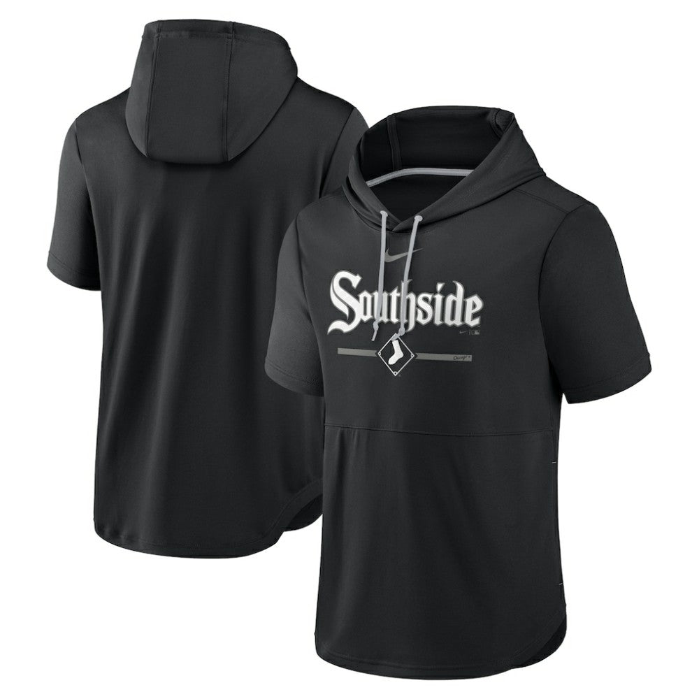 Chicago White Sox Nike City Connect Short Sleeve Pullover Hoodie - Black - Nike Lifestyle