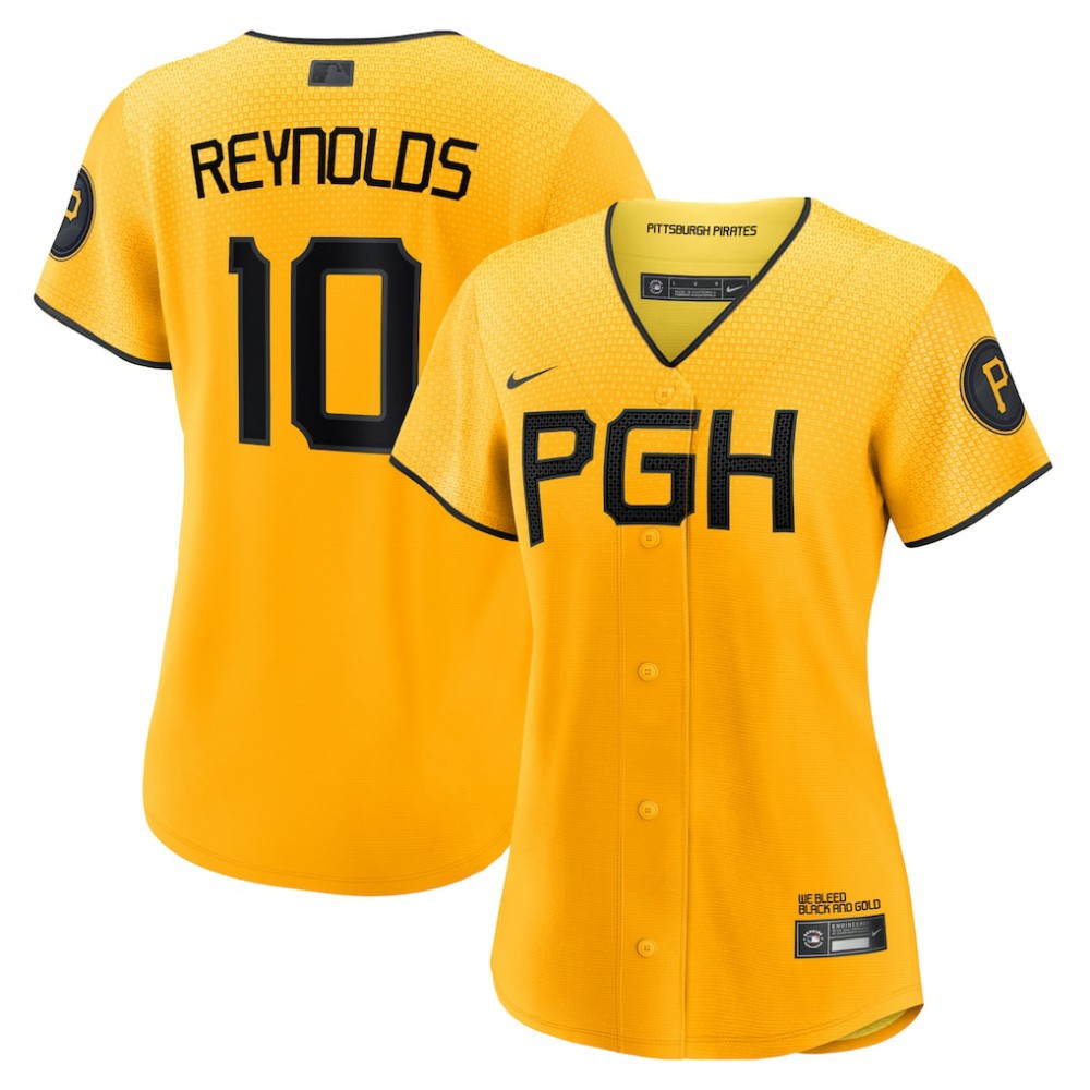Bryan Reynolds Pittsburgh Pirates Nike Women's City Connect Replica Player Jersey - Gold - Nike Lifestyle