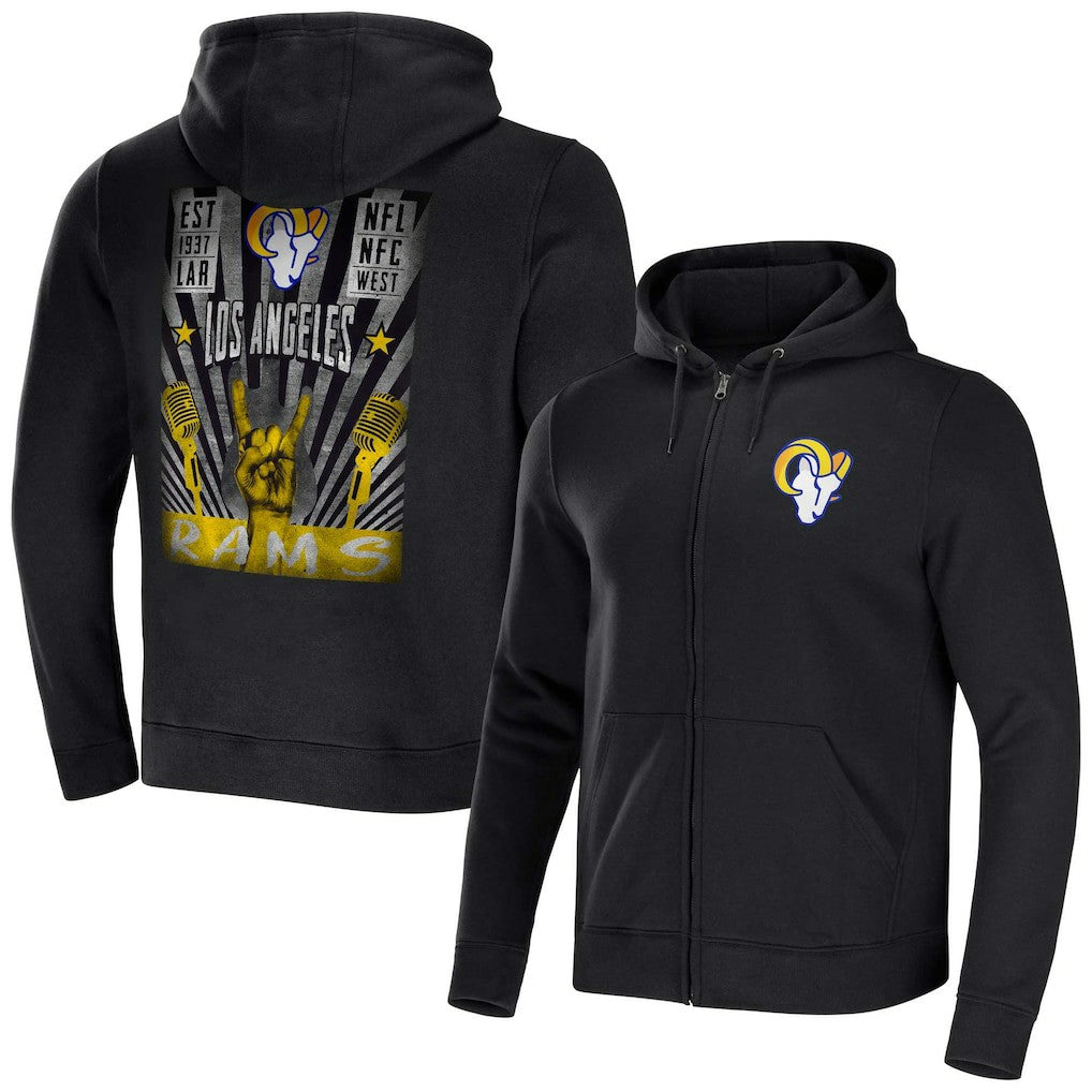 Fanatics Los Angeles Rams NFL x Darius Rucker Collection Rocker Full-Zip Hoodie Black