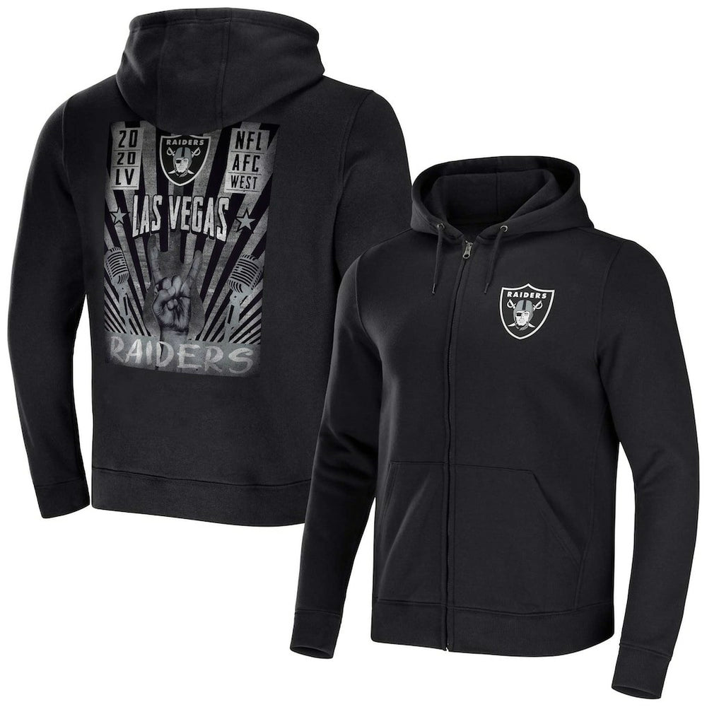 Fanatics Las Vegas Raiders NFL x Darius Rucker Collection Rocker Full-Zip Hoodie Black