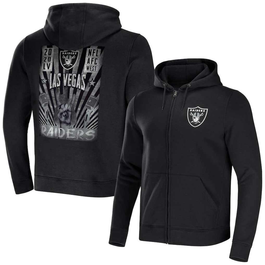 Fanatics Las Vegas Raiders NFL x Darius Rucker Collection Rocker Full-Zip Hoodie Black
