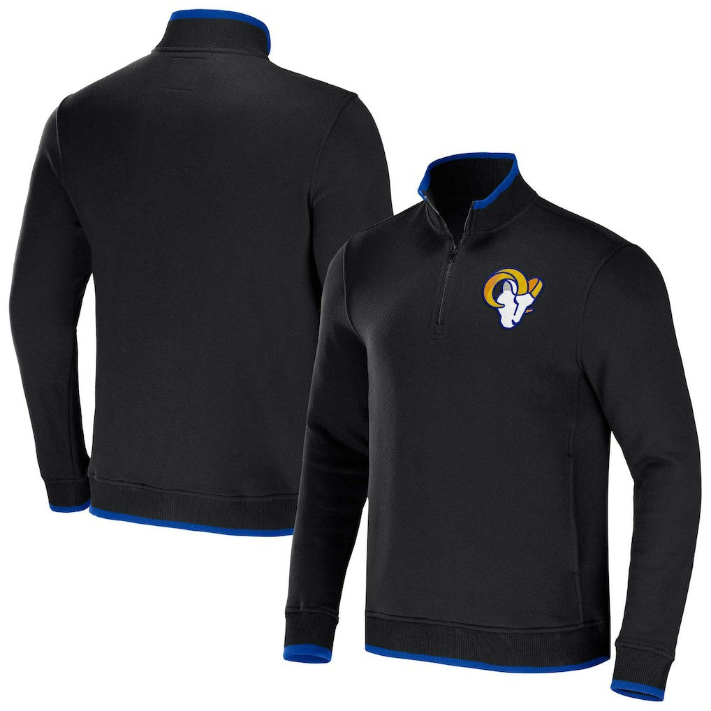 Fanatics Los Angeles Rams NFL x Darius Rucker Collection Logo Quarter-Zip Top Black
