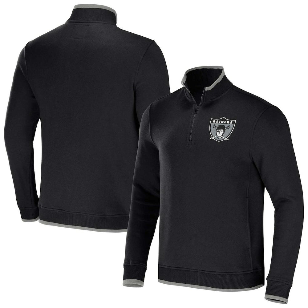Fanatics Las Vegas Raiders NFL x Darius Rucker Collection Logo Quarter-Zip Top Black