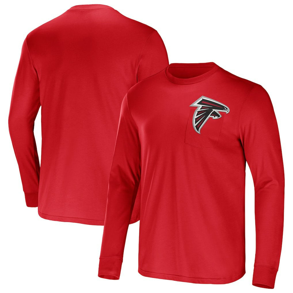 Fanatics Atlanta Falcons NFL x Darius Rucker Collection Team Long Sleeve Pocket T-Shirt Red