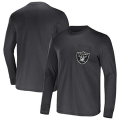 Fanatics Las Vegas Raiders NFL x Darius Rucker Collection Team Long Sleeve Pocket T-Shirt Charcoal