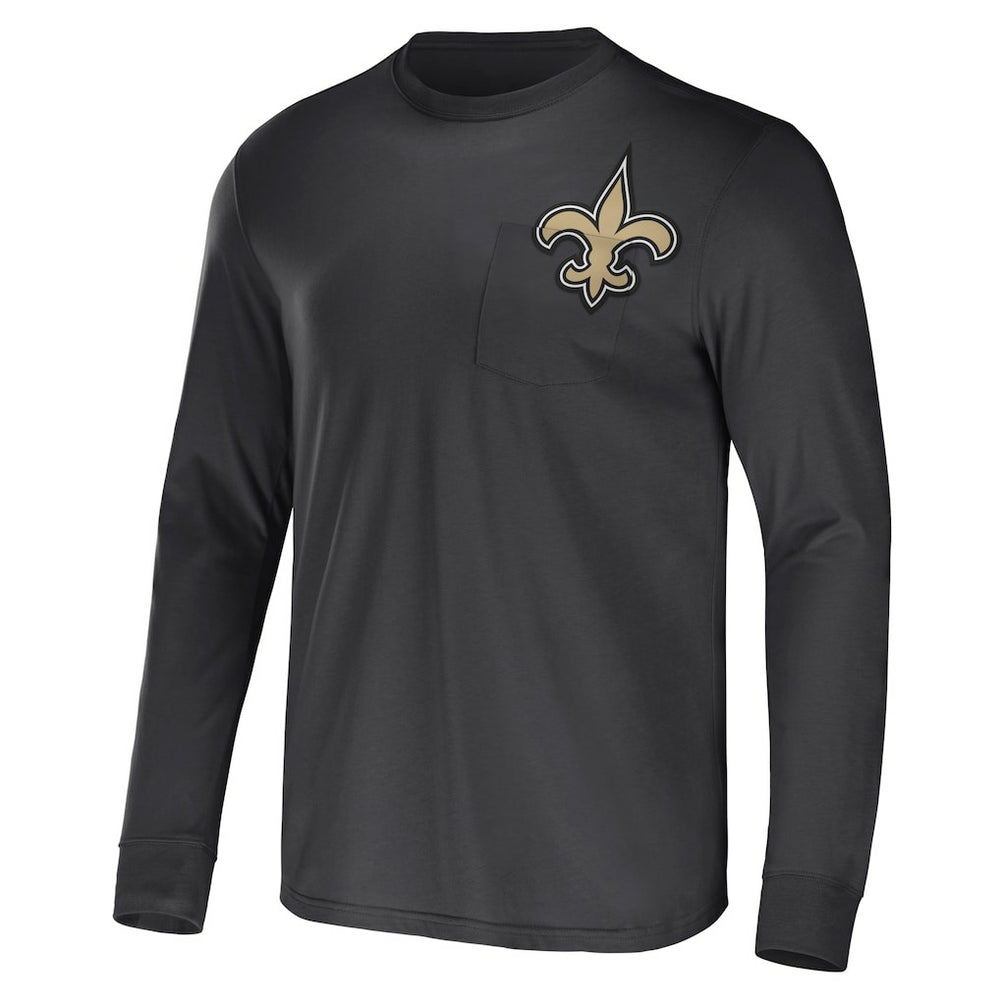 Fanatics New Orleans Saints NFL x Darius Rucker Collection Team Long Sleeve Pocket T-Shirt Black
