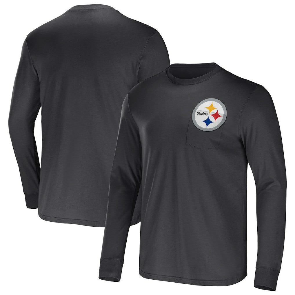 Fanatics Pittsburgh Steelers NFL x Darius Rucker Collection Team Long Sleeve Pocket T-Shirt Black