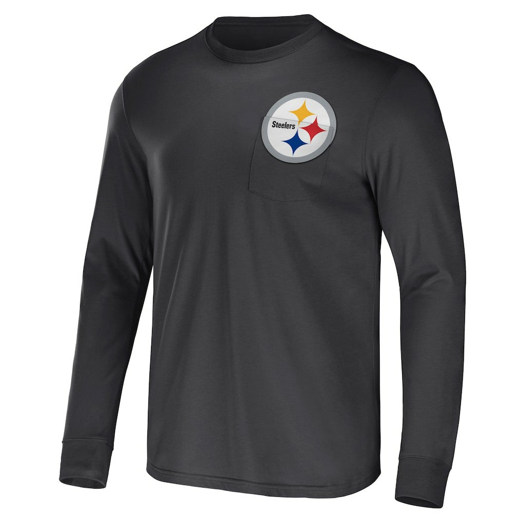 Fanatics Pittsburgh Steelers NFL x Darius Rucker Collection Team Long Sleeve Pocket T-Shirt Black