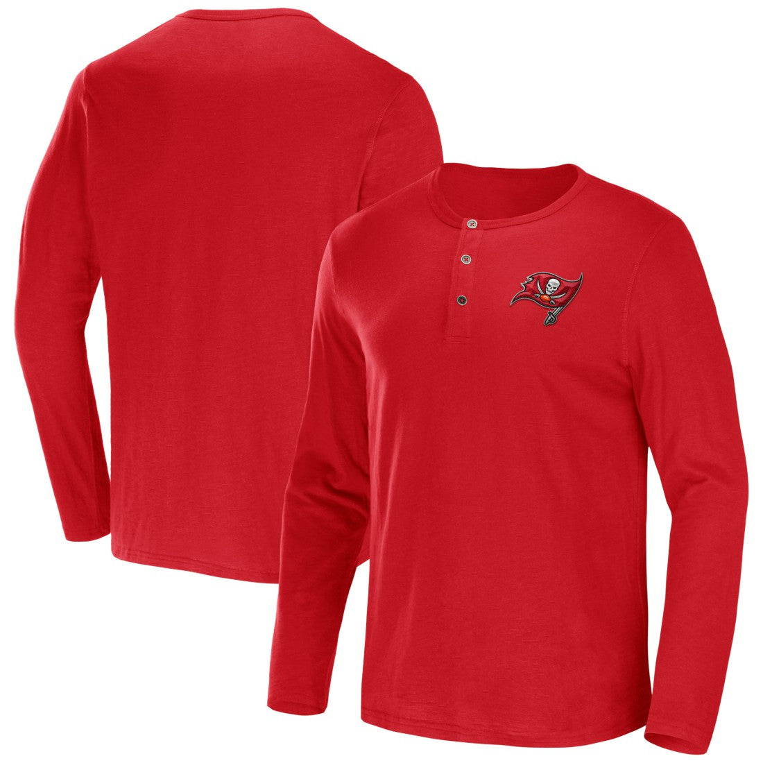 Fanatics Tampa Bay Buccaneers NFL x Darius Rucker Collection Slub Jersey Henley Long Sleeve T-Shirt Red