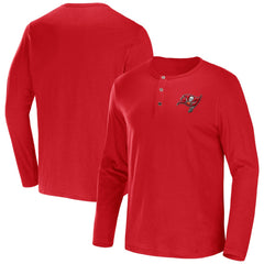 Fanatics Tampa Bay Buccaneers NFL x Darius Rucker Collection Slub Jersey Henley Long Sleeve T-Shirt Red