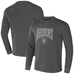 Fanatics Las Vegas Raiders NFL x Darius Rucker Collection Long Sleeve Thermal T-Shirt Charcoal