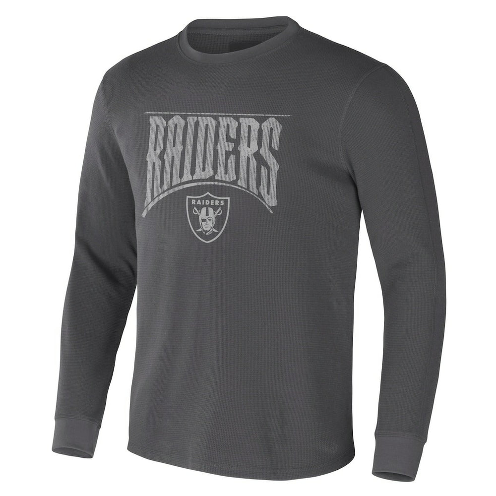 Fanatics Las Vegas Raiders NFL x Darius Rucker Collection Long Sleeve Thermal T-Shirt Charcoal