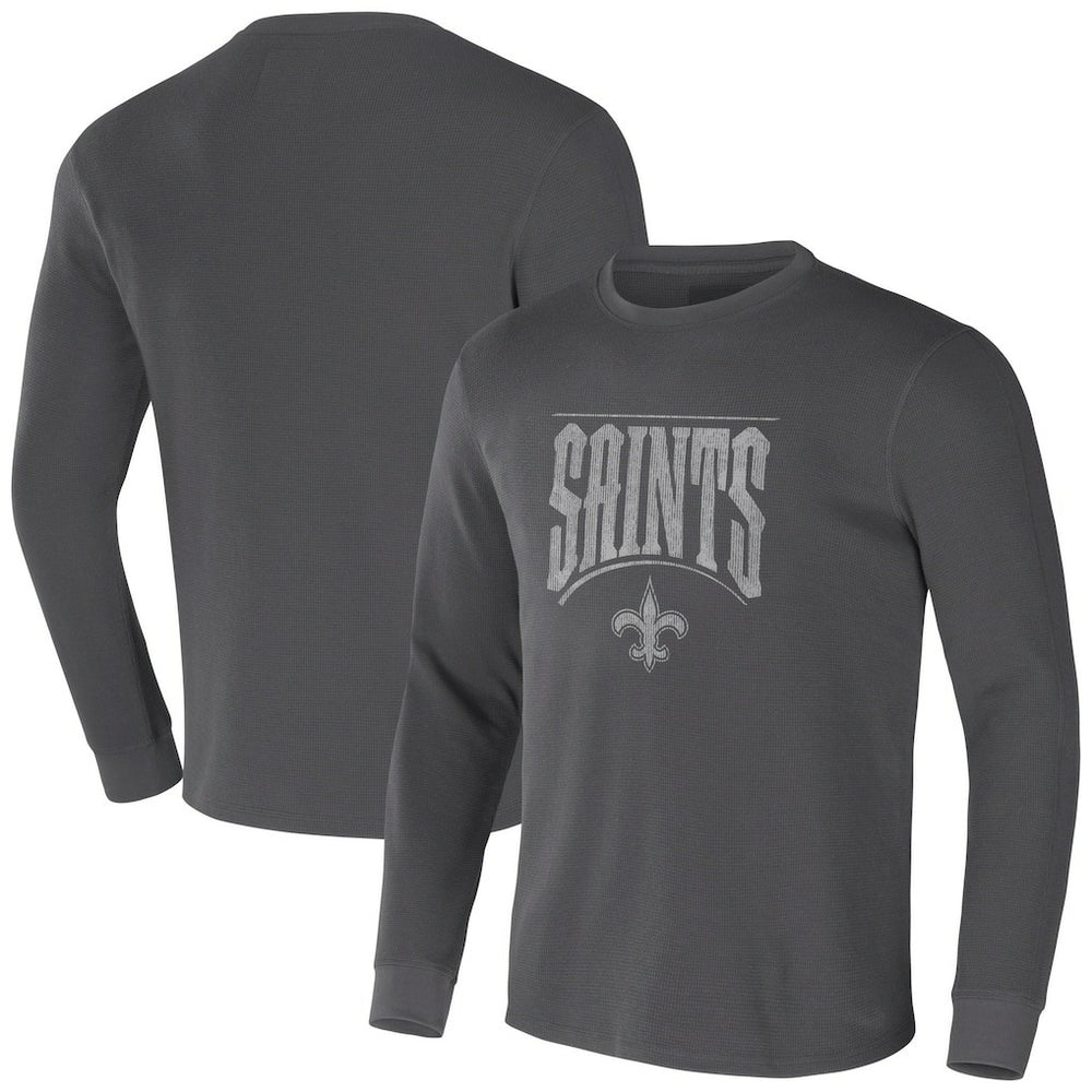 Fanatics New Orleans Saints NFL x Darius Rucker Collection Long Sleeve Thermal T-Shirt Charcoal