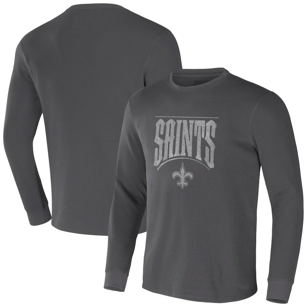 Fanatics New Orleans Saints NFL x Darius Rucker Collection Long Sleeve Thermal T-Shirt Charcoal