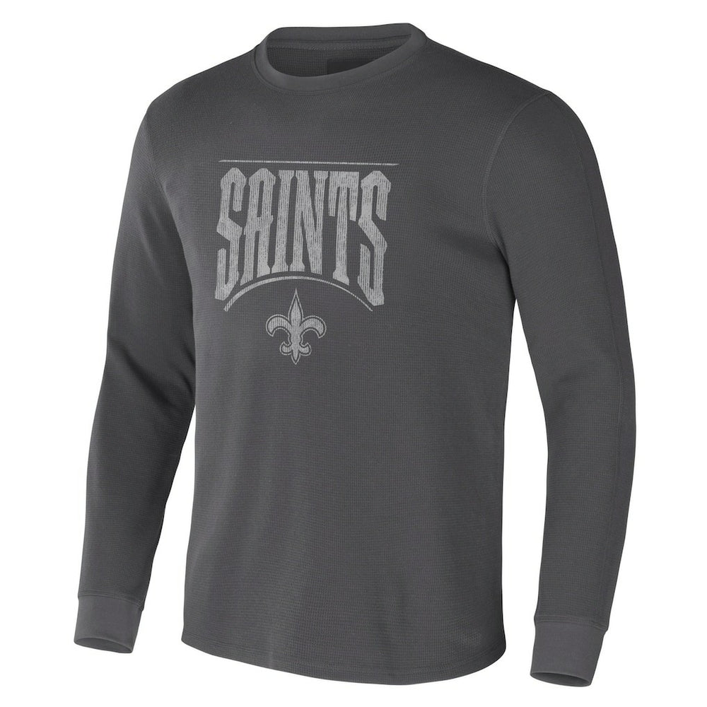 Fanatics New Orleans Saints NFL x Darius Rucker Collection Long Sleeve Thermal T-Shirt Charcoal