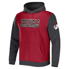 Fanatics Arizona Cardinals NFL x Darius Rucker Collection Colorblock Pullover Hoodie Cardinal/Charcoal