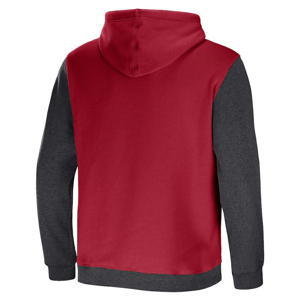 Fanatics Arizona Cardinals NFL x Darius Rucker Collection Colorblock Pullover Hoodie Cardinal/Charcoal