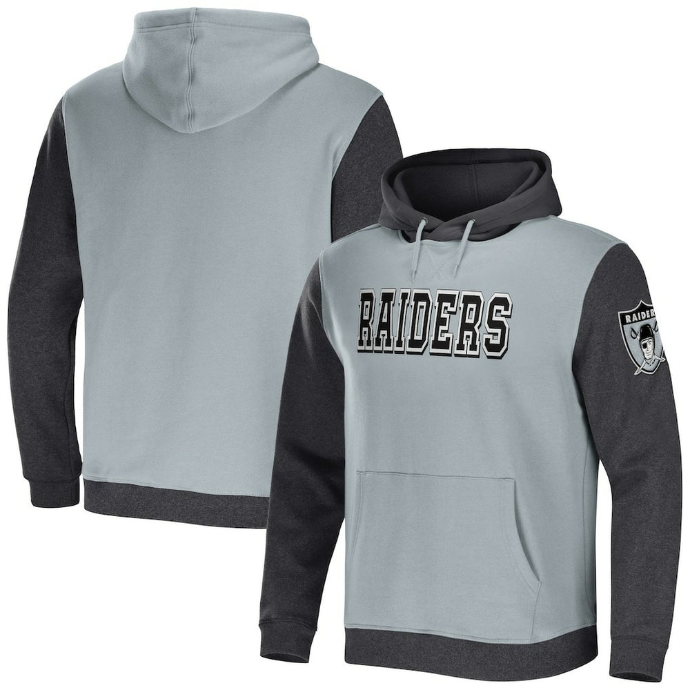 Fanatics Las Vegas Raiders NFL x Darius Rucker Collection Colorblock Pullover Hoodie Gray/Charcoal