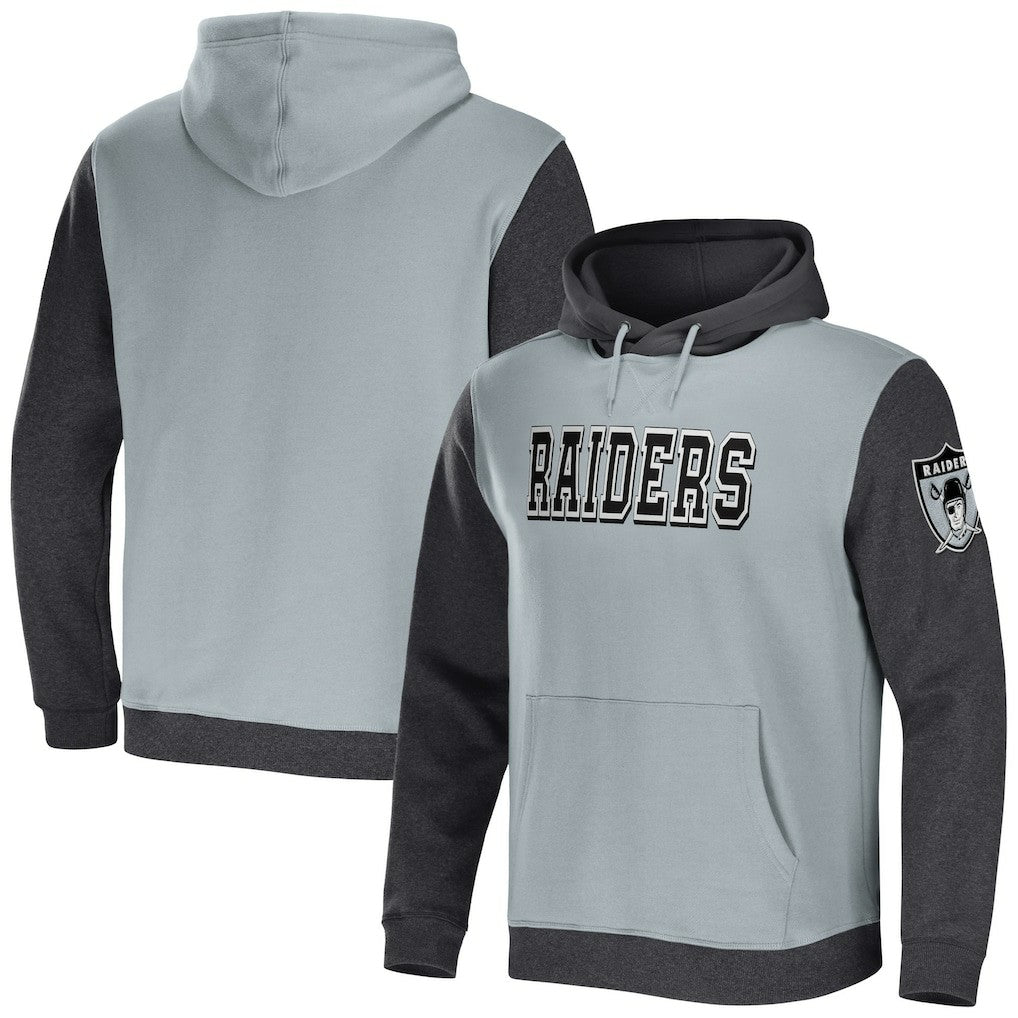 Fanatics Las Vegas Raiders NFL x Darius Rucker Collection Colorblock Pullover Hoodie Gray/Charcoal