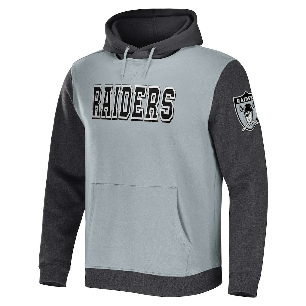 Fanatics Las Vegas Raiders NFL x Darius Rucker Collection Colorblock Pullover Hoodie Gray/Charcoal