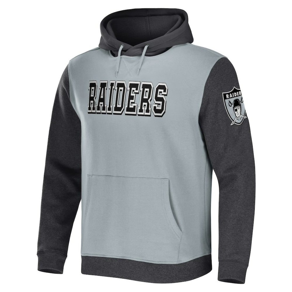 Fanatics Las Vegas Raiders NFL x Darius Rucker Collection Colorblock Pullover Hoodie Gray/Charcoal