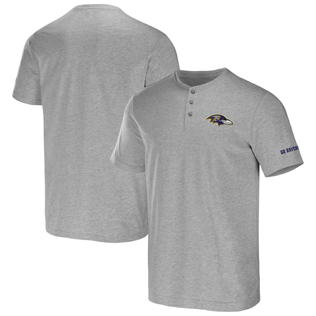 Fanatics Baltimore Ravens NFL x Darius Rucker Collection Henley T-Shirt Heather Gray