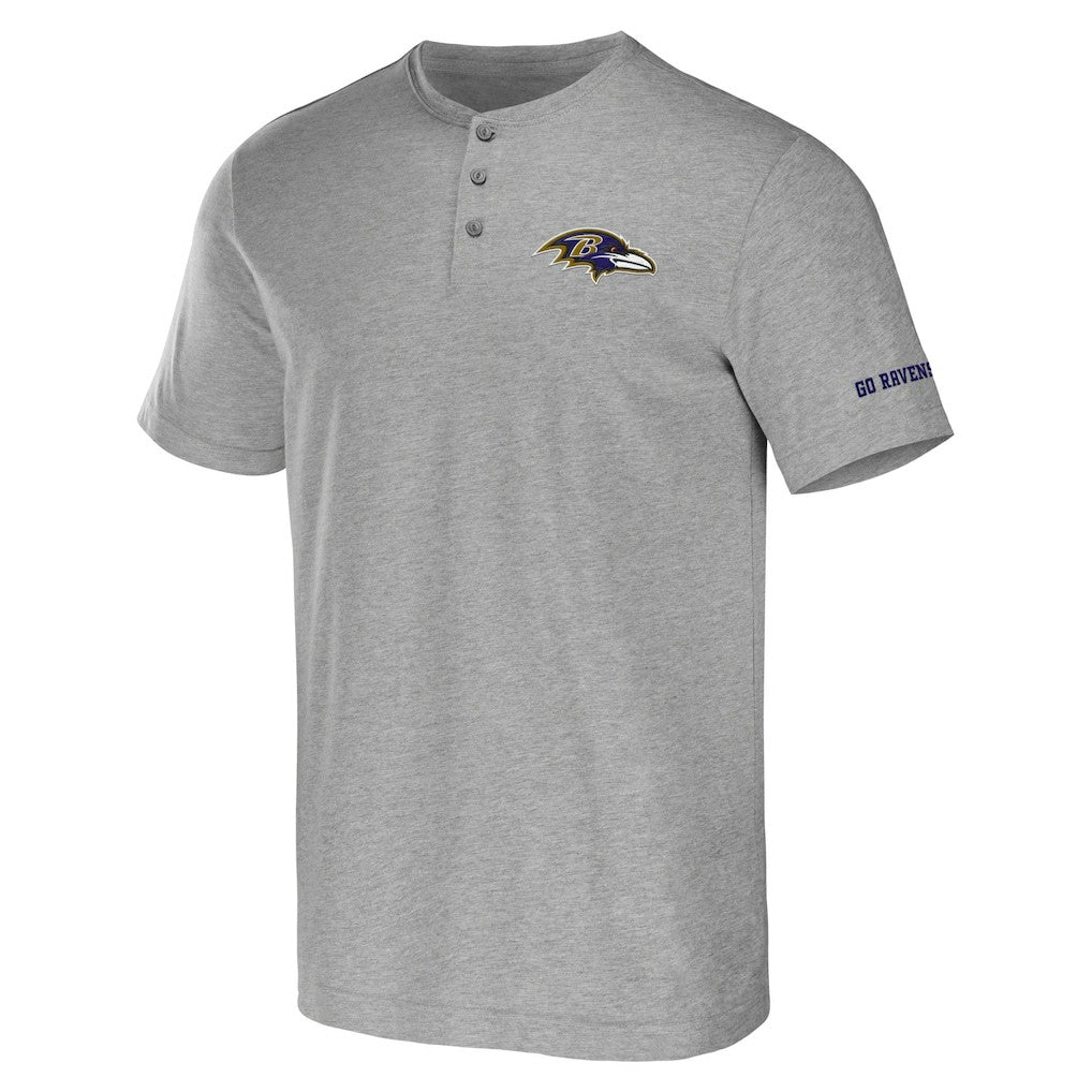 Fanatics Baltimore Ravens NFL x Darius Rucker Collection Henley T-Shirt Heather Gray