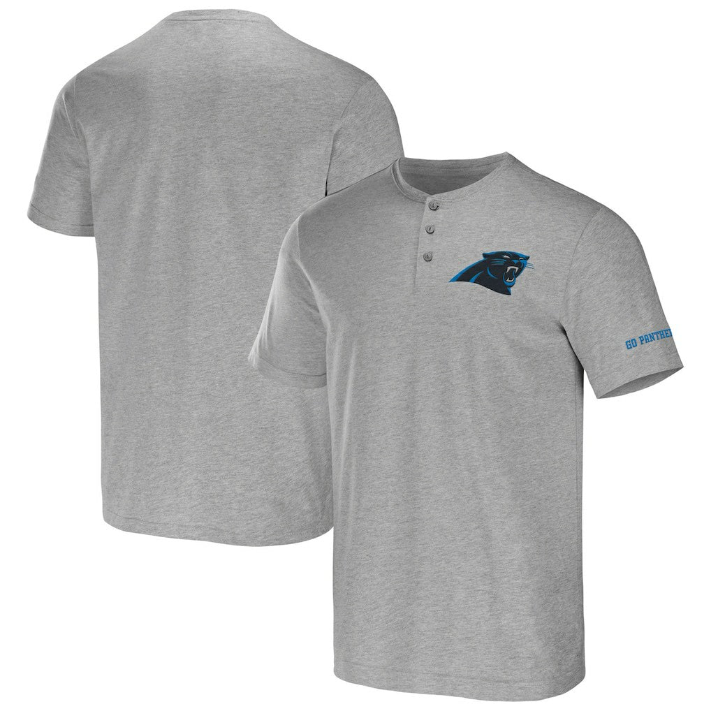 Fanatics Carolina Panthers NFL x Darius Rucker Collection Henley T-Shirt Heather Gray