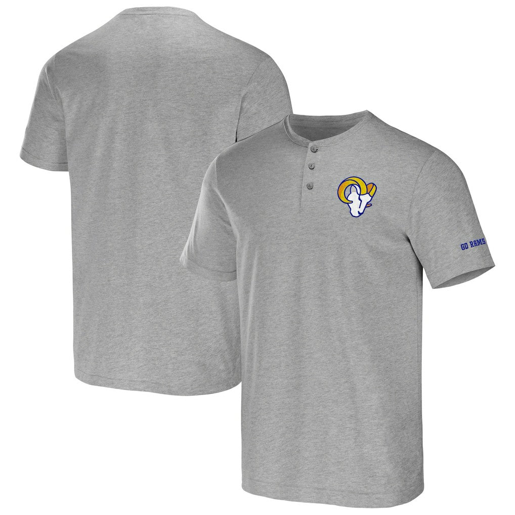 Fanatics Los Angeles Rams NFL x Darius Rucker Collection Henley T-Shirt Heather Gray
