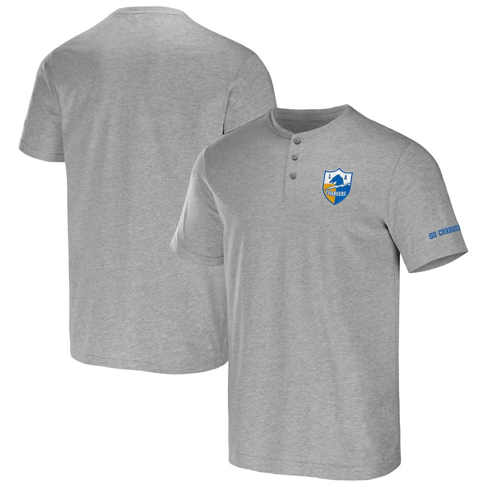 Fanatics Los Angeles Chargers NFL x Darius Rucker Collection Henley T-Shirt Heather Gray