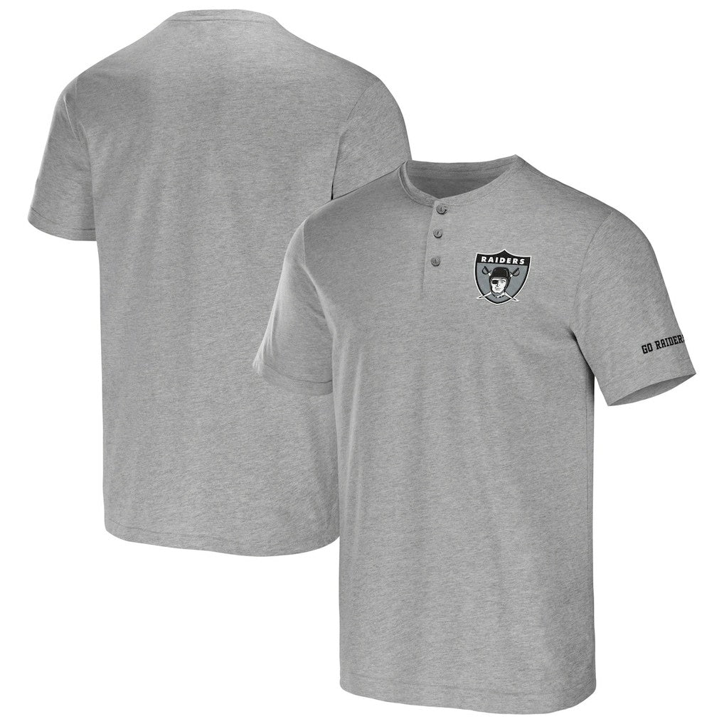 Fanatics Las Vegas Raiders NFL x Darius Rucker Collection Henley T-Shirt Heather Gray