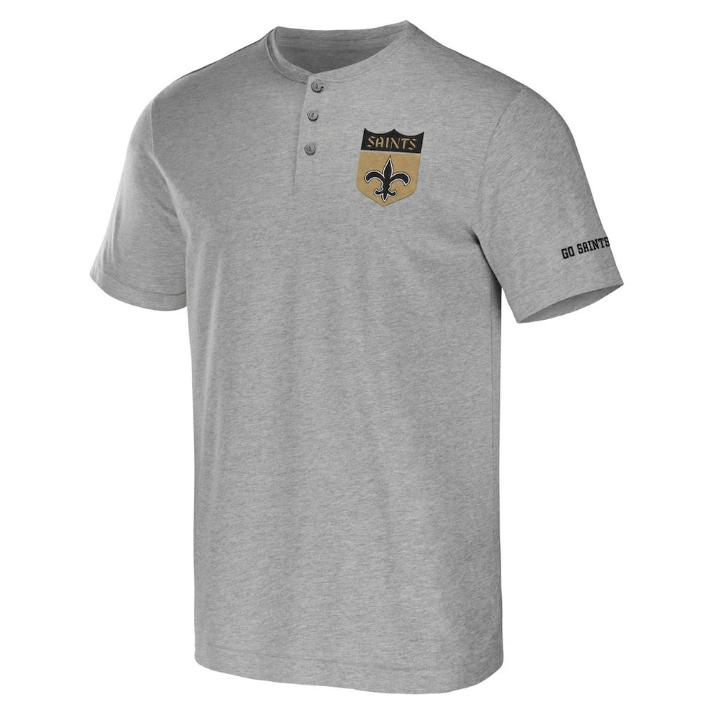 Fanatics New Orleans Saints NFL x Darius Rucker Collection Henley T-Shirt Heather Gray