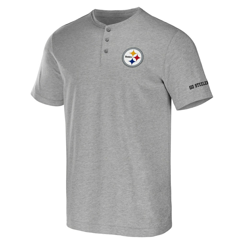 Fanatics Pittsburgh Steelers NFL x Darius Rucker Collection Henley T-Shirt Heather Gray