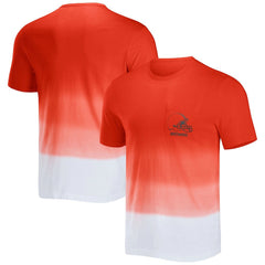 Fanatics Cleveland Browns NFL x Darius Rucker Collection Dip Dye Pocket T-Shirt Orange/White