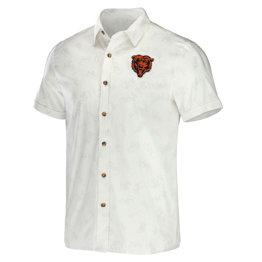 Fanatics Chicago Bears NFL x Darius Rucker Collection Woven Button-Up T-Shirt White