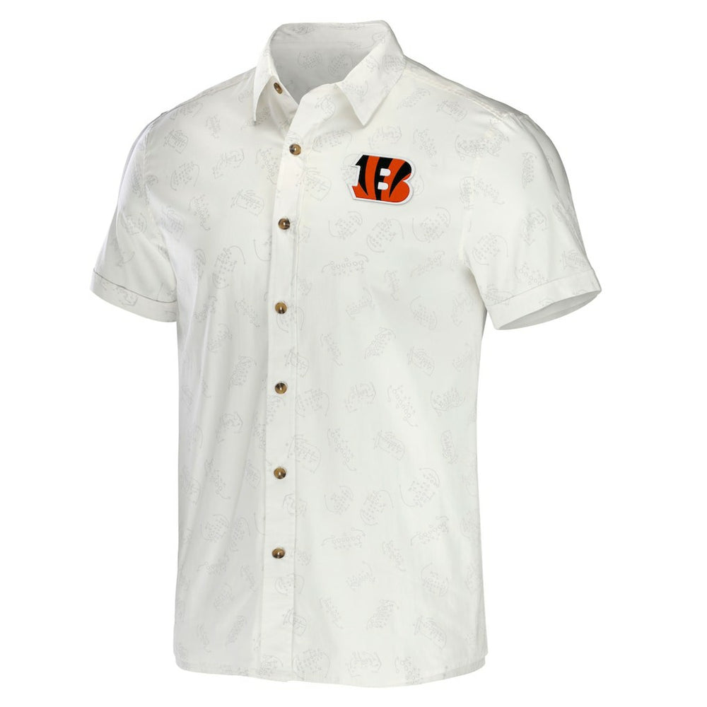Fanatics Cincinnati Bengals NFL x Darius Rucker Collection Woven Button-Up T-Shirt White