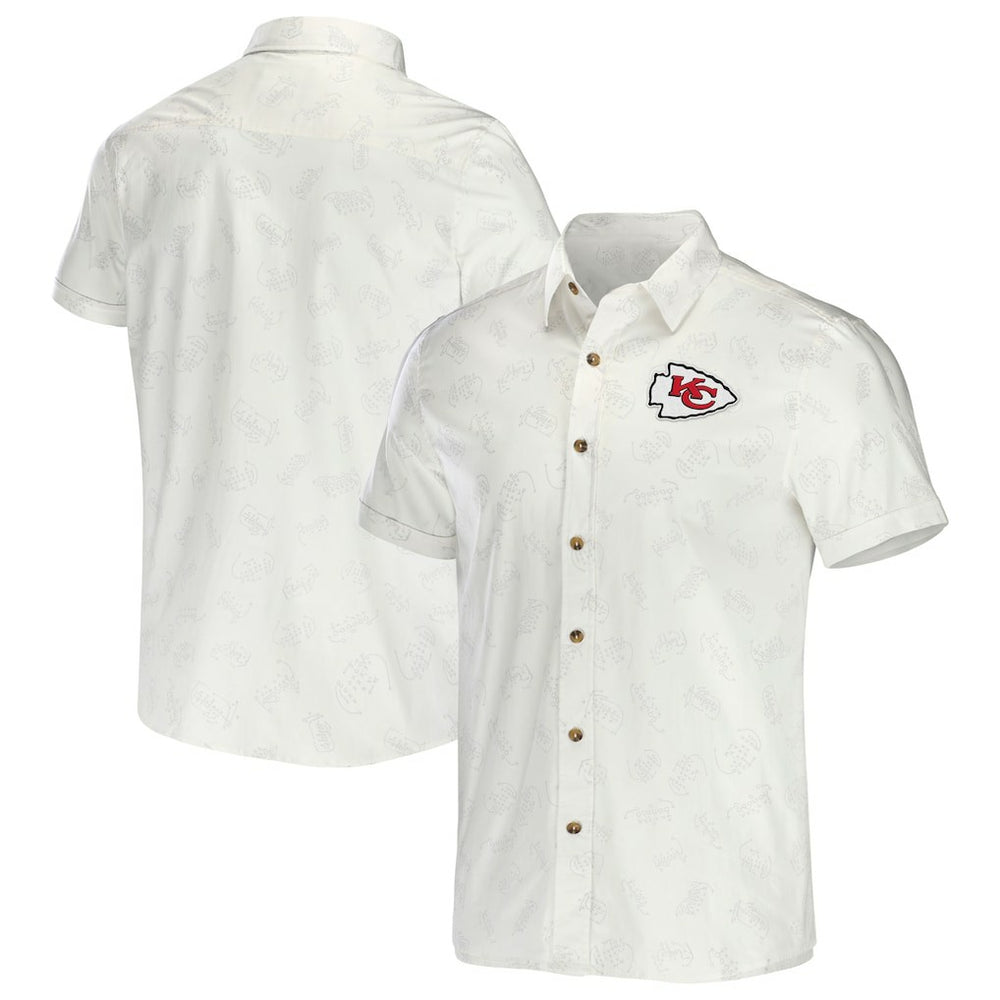 Fanatics Kansas City Chiefs NFL x Darius Rucker Collection Woven Button-Up T-Shirt White