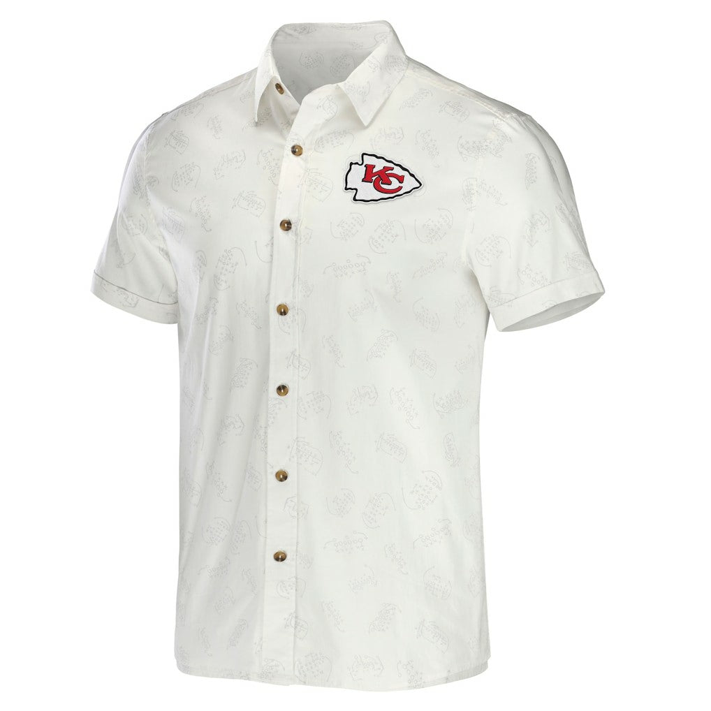 Fanatics Kansas City Chiefs NFL x Darius Rucker Collection Woven Button-Up T-Shirt White