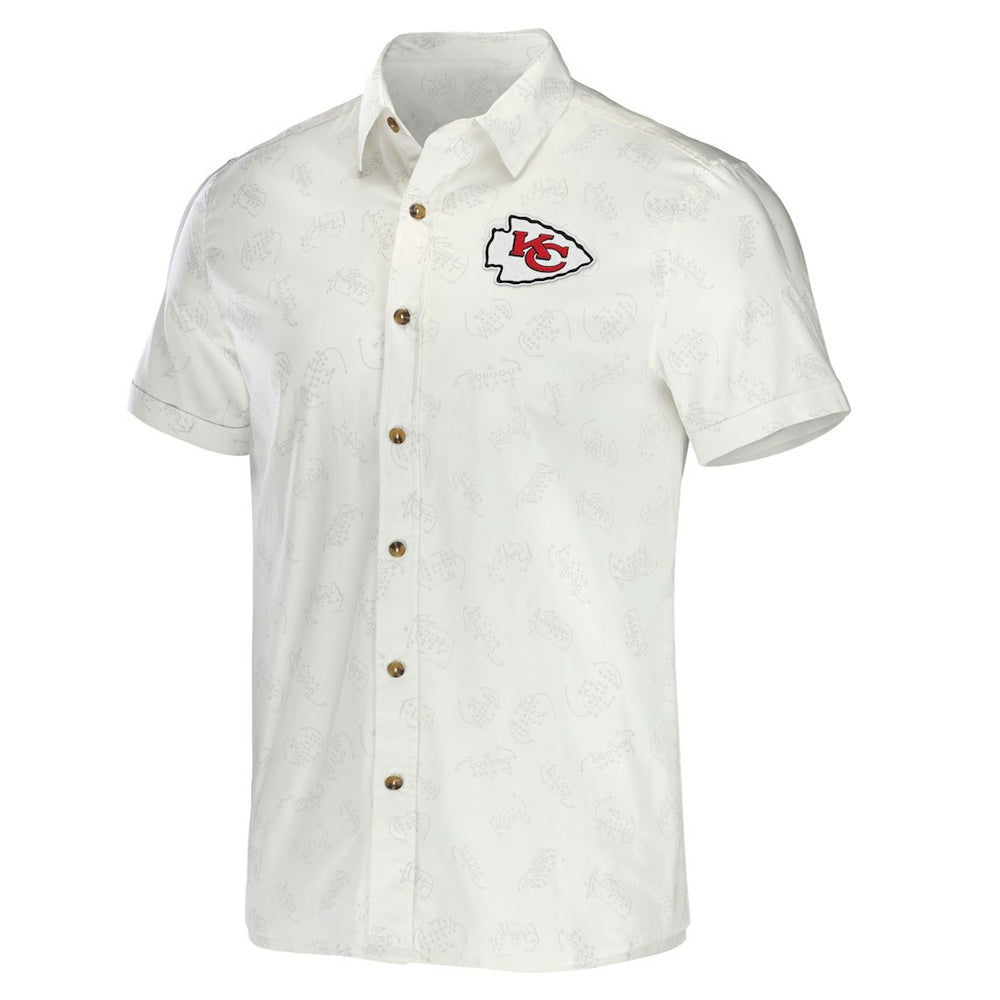 Fanatics Kansas City Chiefs NFL x Darius Rucker Collection Woven Button-Up T-Shirt White
