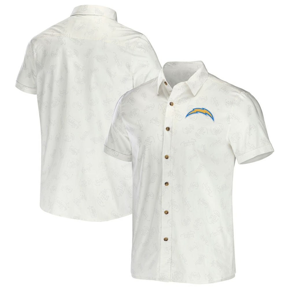 Fanatics Los Angeles Chargers NFL x Darius Rucker Collection Woven Button-Up T-Shirt White