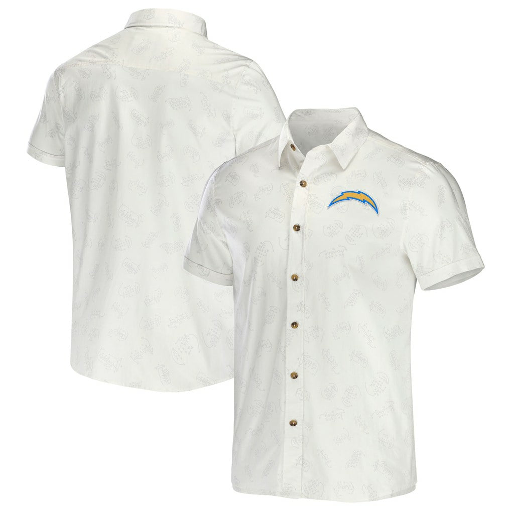 Fanatics Los Angeles Chargers NFL x Darius Rucker Collection Woven Button-Up T-Shirt White