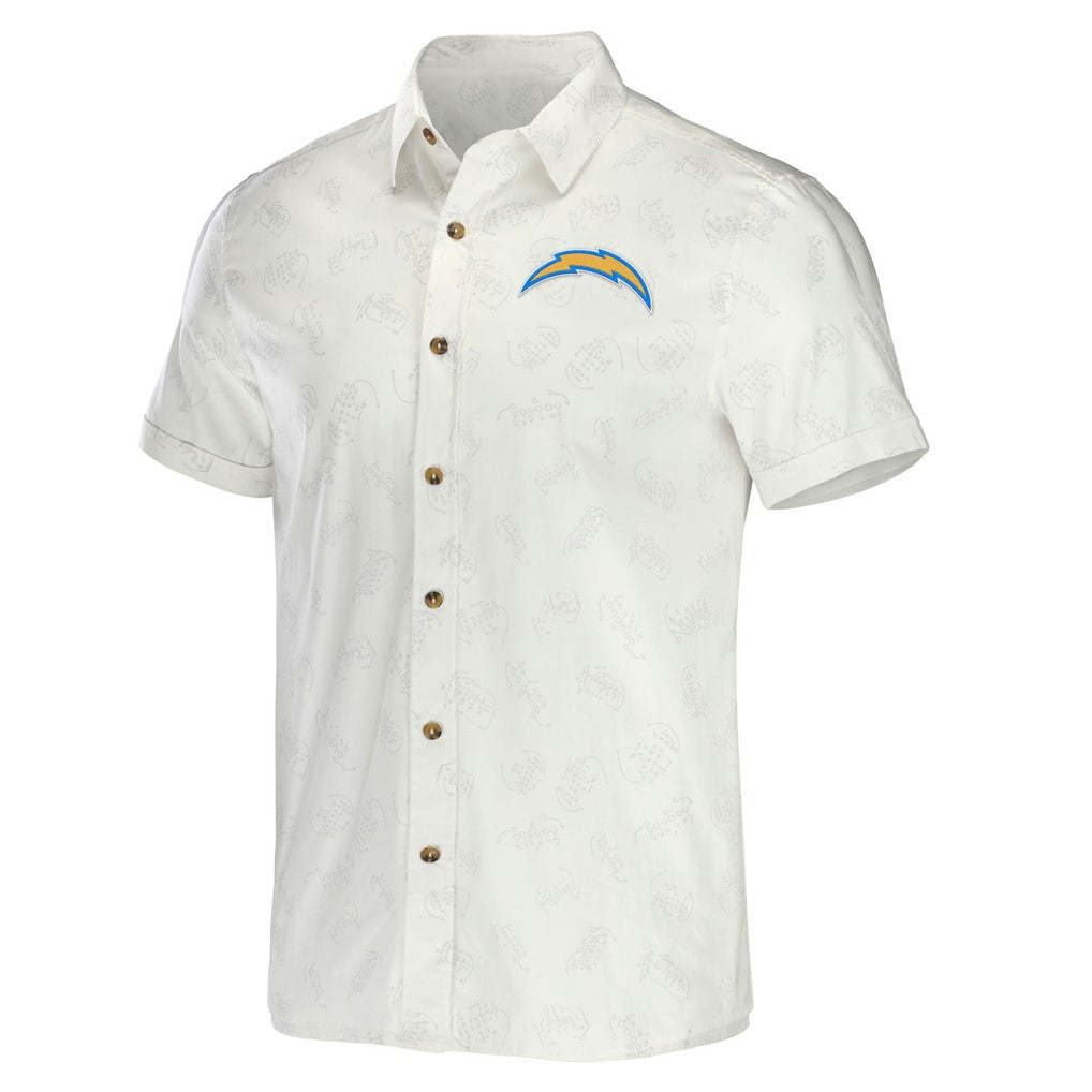Fanatics Los Angeles Chargers NFL x Darius Rucker Collection Woven Button-Up T-Shirt White