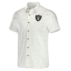 Fanatics Las Vegas Raiders NFL x Darius Rucker Collection Woven Button-Up T-Shirt White