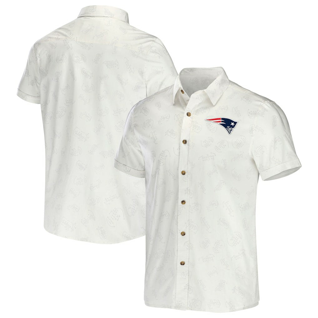 Fanatics New England Patriots NFL x Darius Rucker Collection Woven Button-Up T-Shirt White