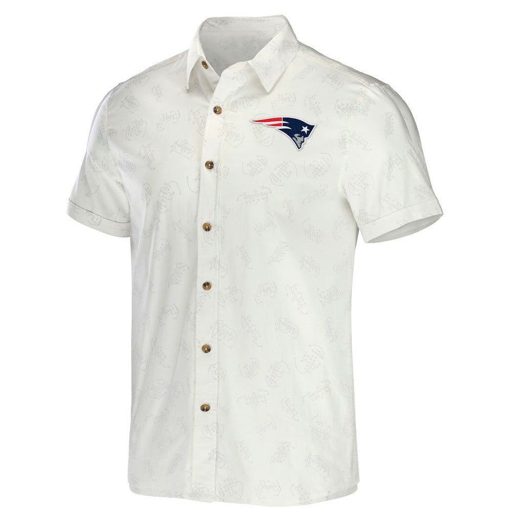 Fanatics New England Patriots NFL x Darius Rucker Collection Woven Button-Up T-Shirt White