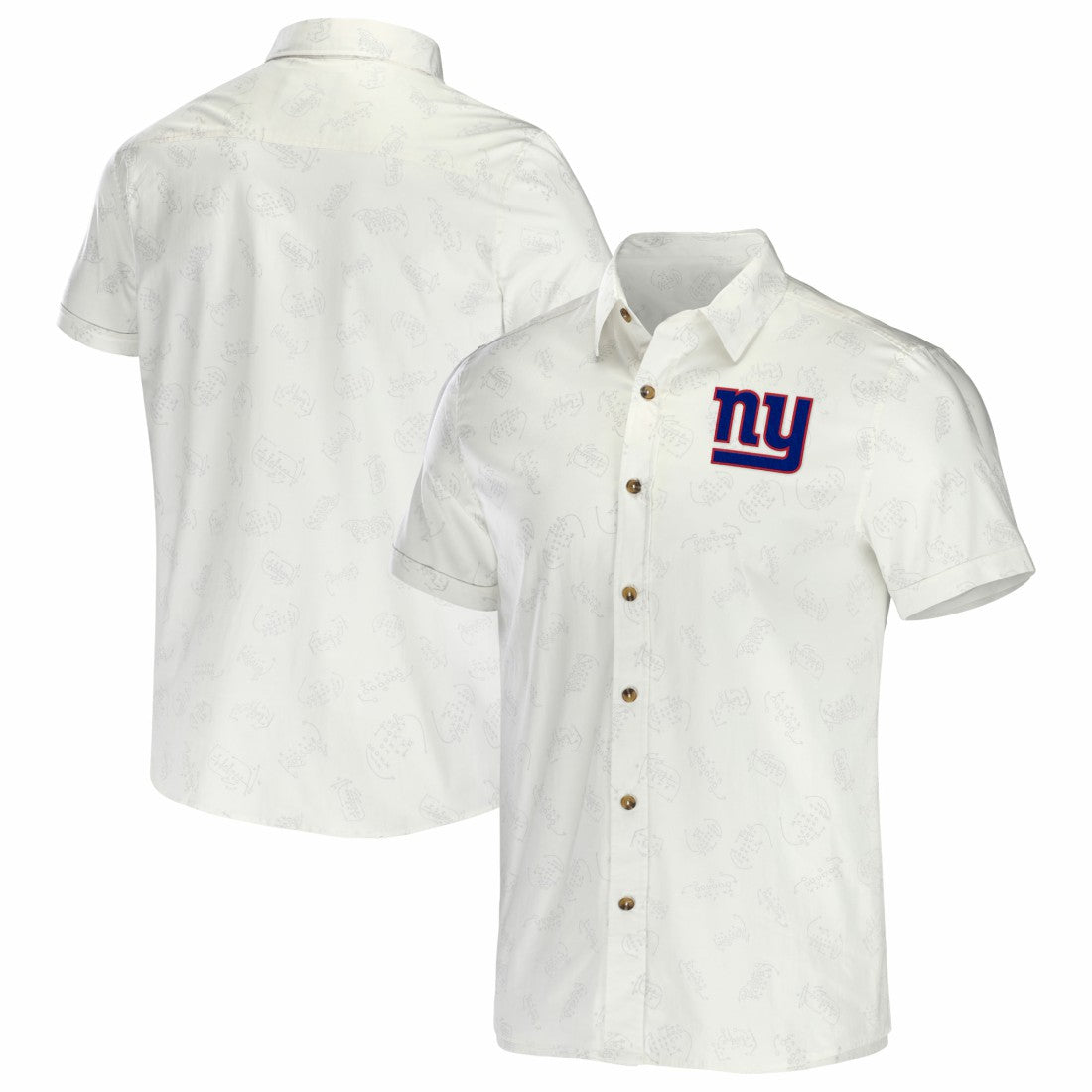 Fanatics New York Giants NFL x Darius Rucker Collection Woven Button-Up T-Shirt White