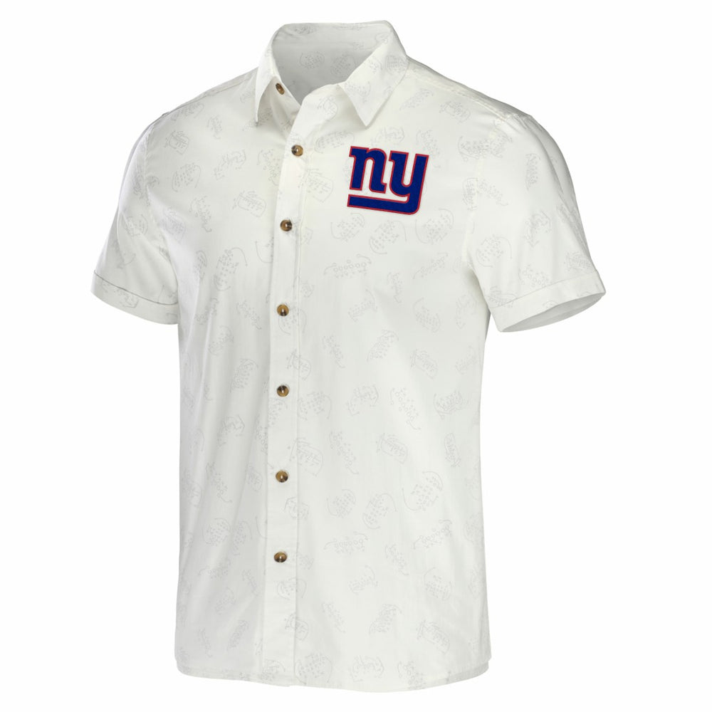 Fanatics New York Giants NFL x Darius Rucker Collection Woven Button-Up T-Shirt White