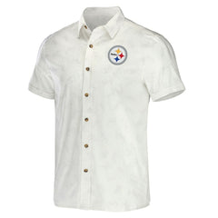 Fanatics Pittsburgh Steelers NFL x Darius Rucker Collection Woven Button-Up T-Shirt White