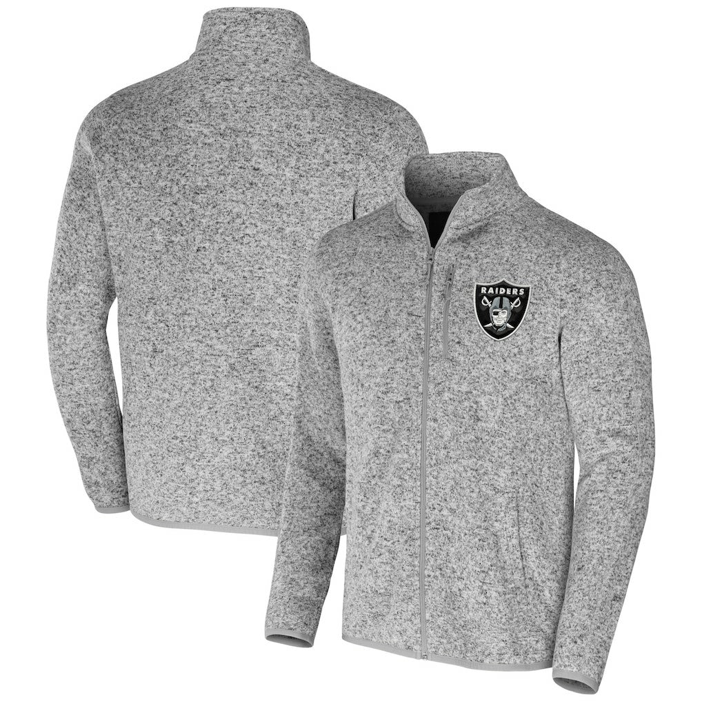 Fanatics Las Vegas Raiders NFL x Darius Rucker Collection Fleece Full-Zip Jacket Heather Gray